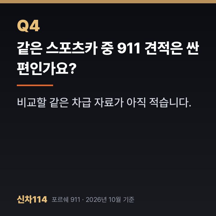 같은 스포츠카 중 911 견적은 싼 편인가요?