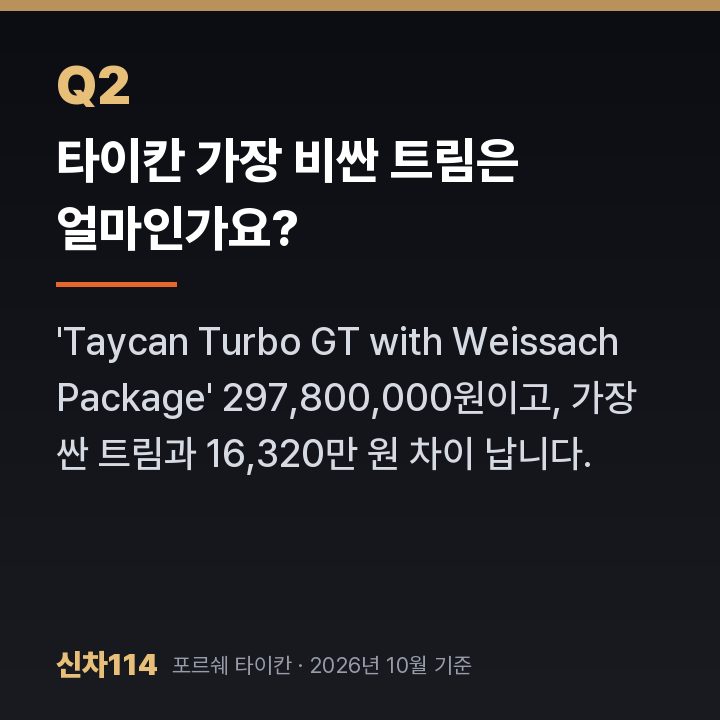 타이칸 가장 비싼 트림은 얼마인가요?