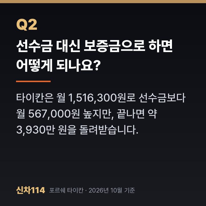 선수금 대신 보증금으로 하면 어떻게 되나요?