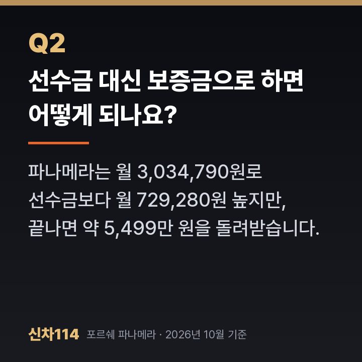 선수금 대신 보증금으로 하면 어떻게 되나요?