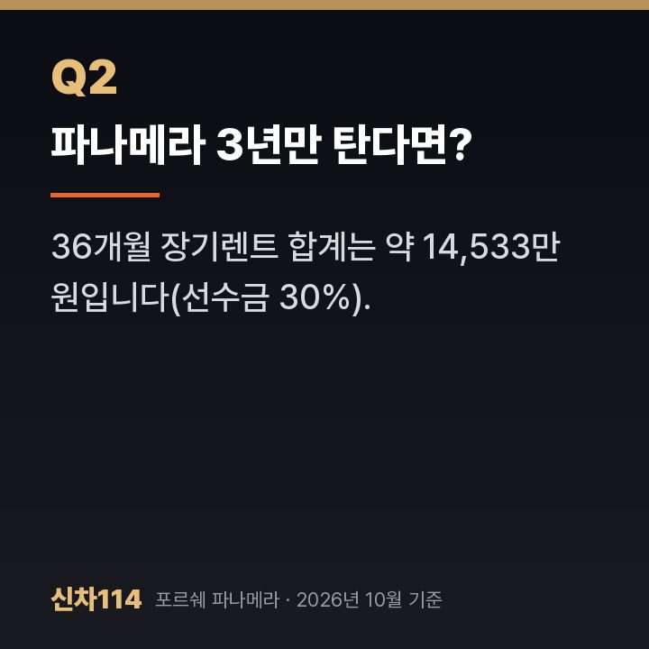 파나메라 3년만 탄다면?