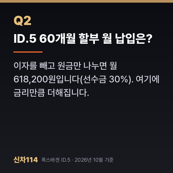 ID.5 60개월 할부 월 납입은?