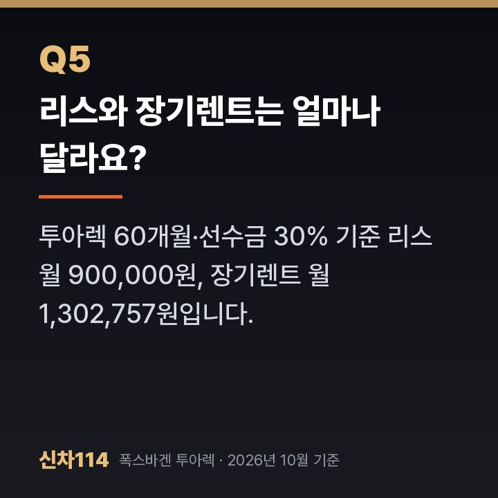 리스와 장기렌트는 얼마나 달라요?