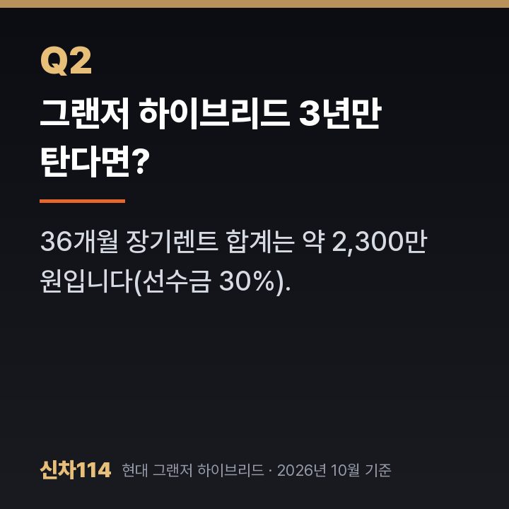 그랜저 하이브리드 3년만 탄다면?