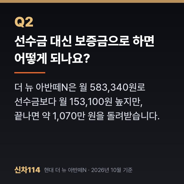 선수금 대신 보증금으로 하면 어떻게 되나요?