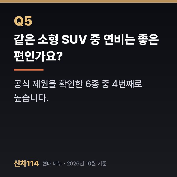 같은 소형 SUV 중 연비는 좋은 편인가요?