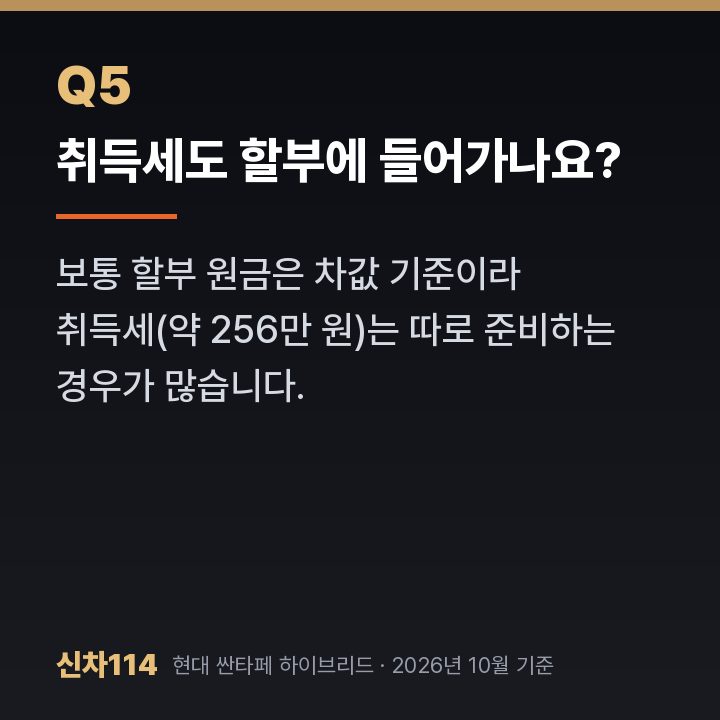 취득세도 할부에 들어가나요?
