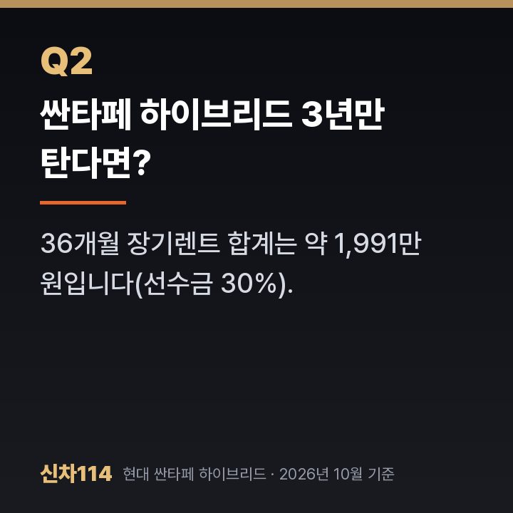 싼타페 하이브리드 3년만 탄다면?