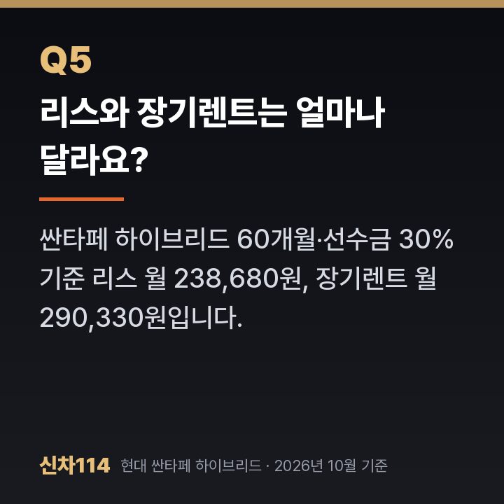 리스와 장기렌트는 얼마나 달라요?
