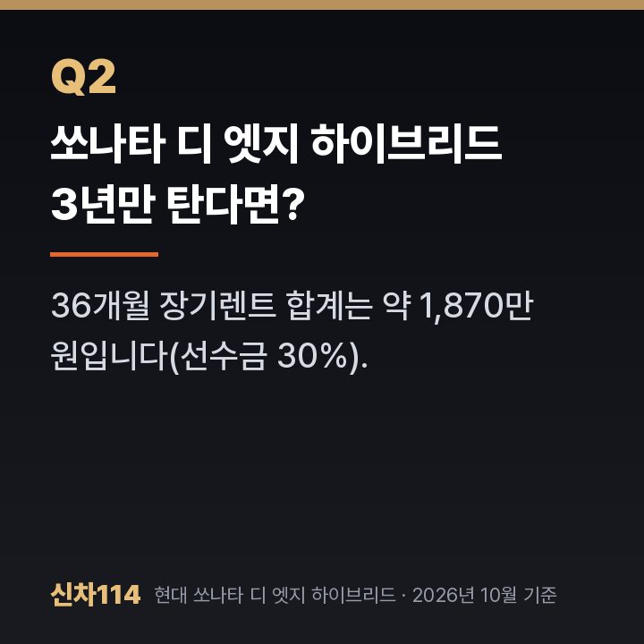 쏘나타 디 엣지 하이브리드 3년만 탄다면?