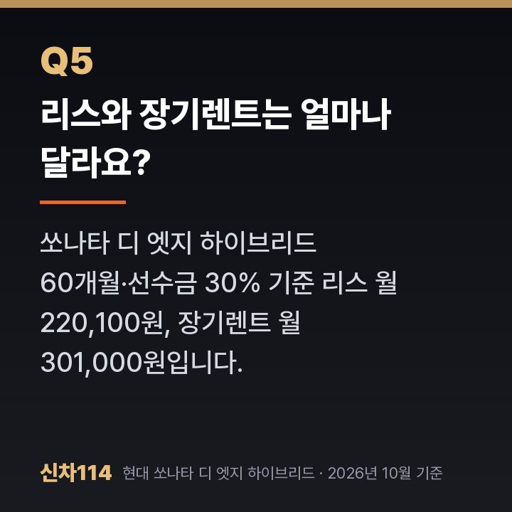 리스와 장기렌트는 얼마나 달라요?
