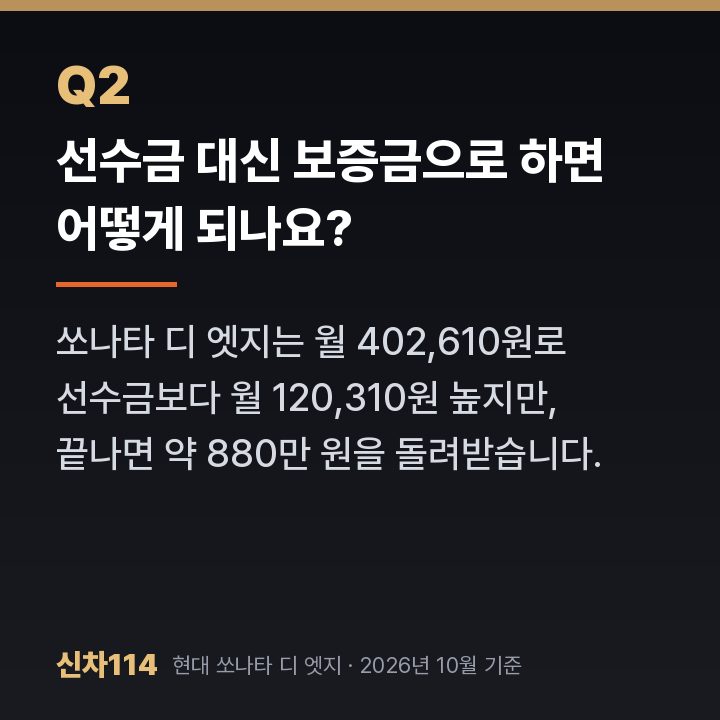 선수금 대신 보증금으로 하면 어떻게 되나요?