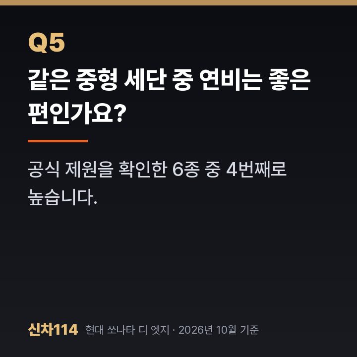 같은 중형 세단 중 연비는 좋은 편인가요?
