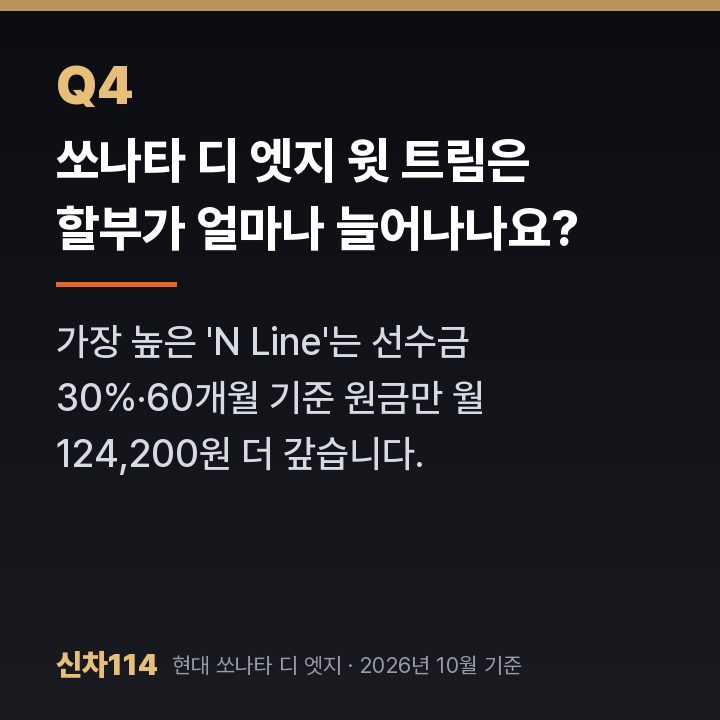 쏘나타 디 엣지 윗 트림은 할부가 얼마나 늘어나나요?