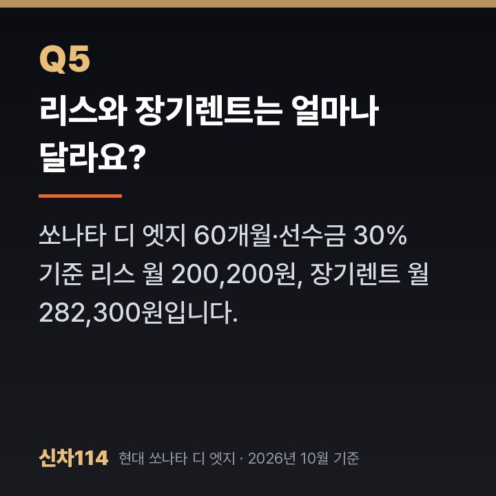 리스와 장기렌트는 얼마나 달라요?