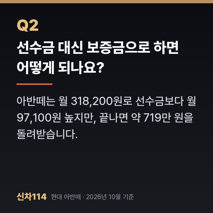 선수금 대신 보증금으로 하면 어떻게 되나요?
