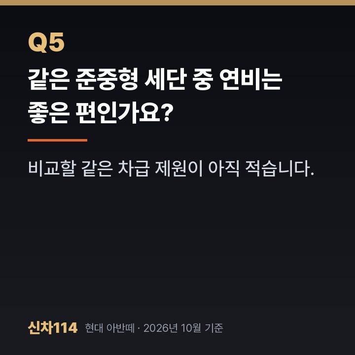 같은 준중형 세단 중 연비는 좋은 편인가요?