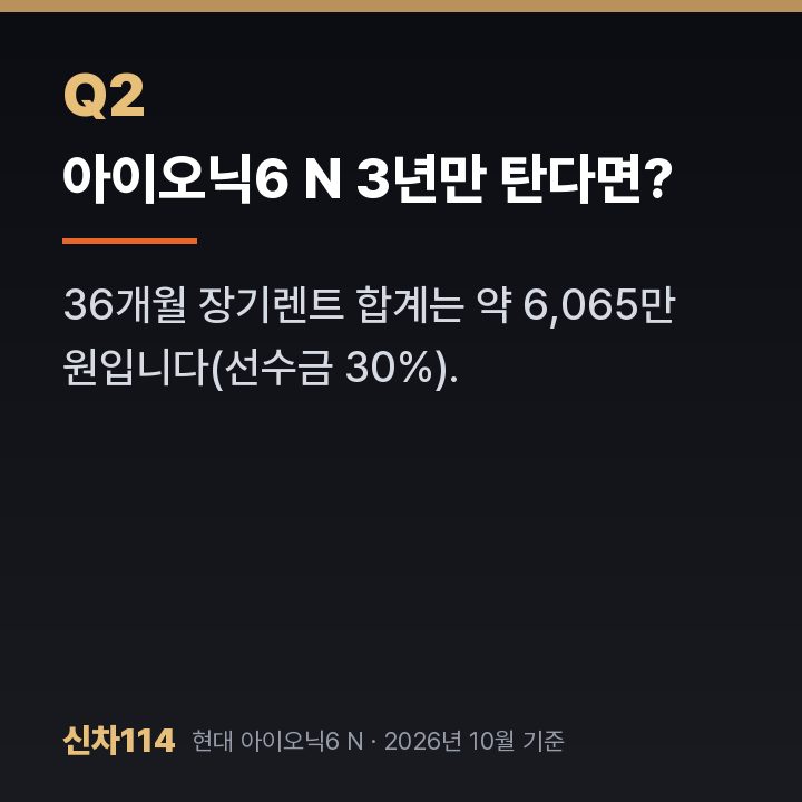 아이오닉6 N 3년만 탄다면?
