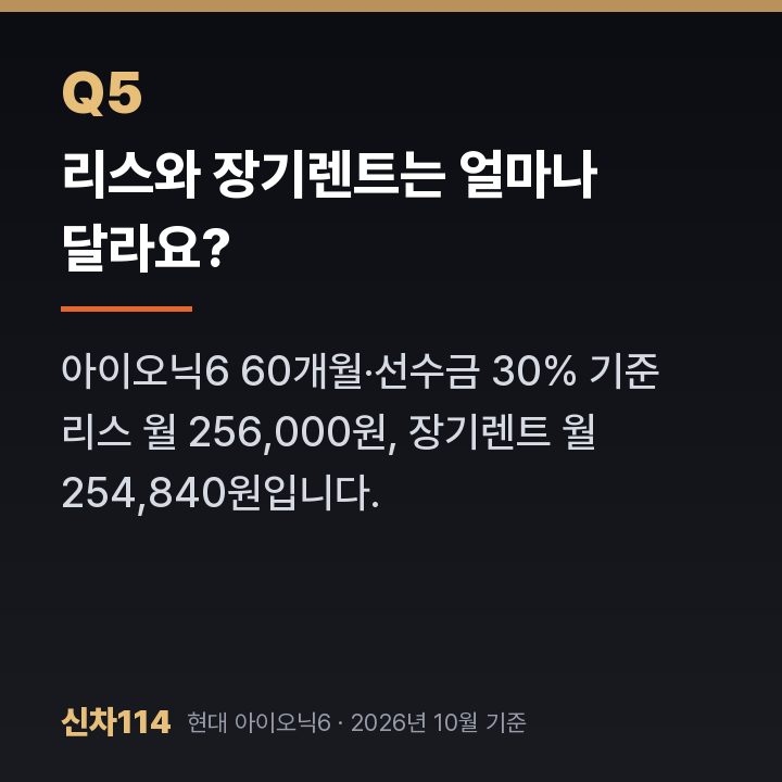 리스와 장기렌트는 얼마나 달라요?