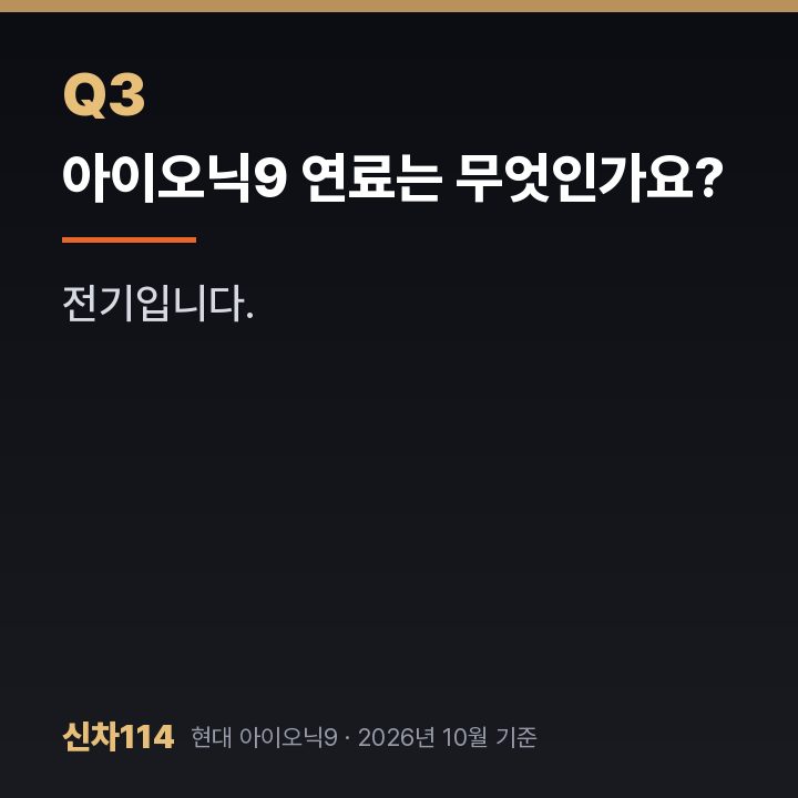 아이오닉9 연료는 무엇인가요?