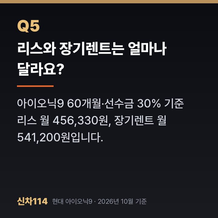 리스와 장기렌트는 얼마나 달라요?