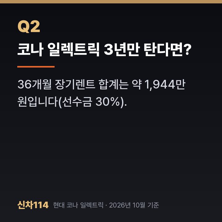 코나 일렉트릭 3년만 탄다면?
