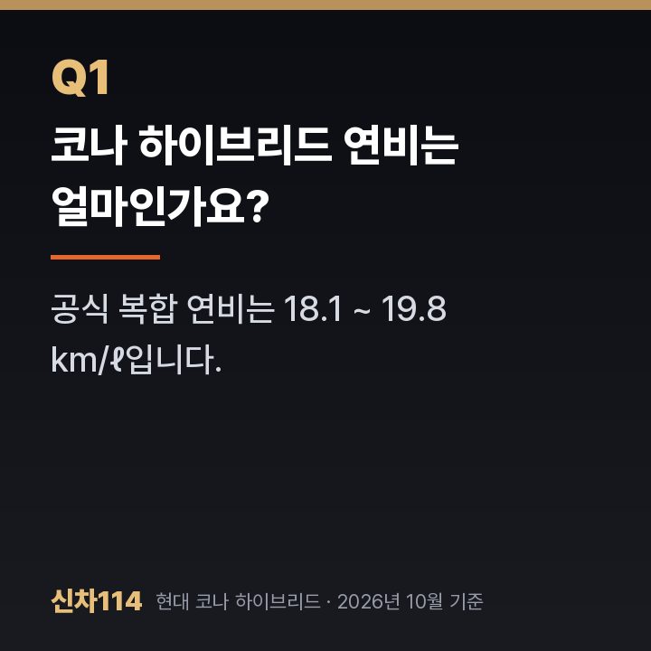 코나 하이브리드 연비는 얼마인가요?