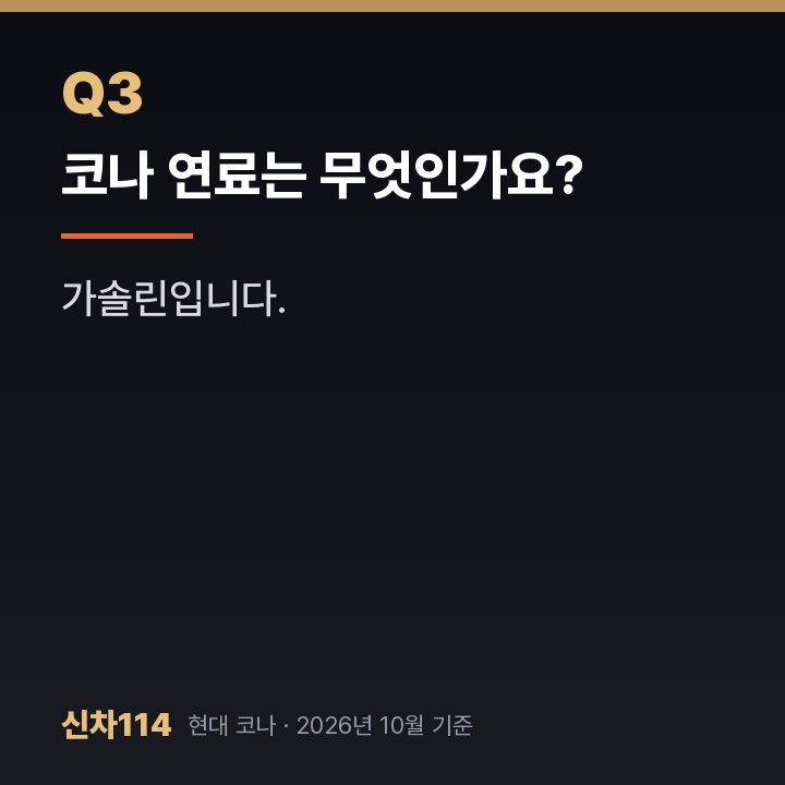 코나 연료는 무엇인가요?