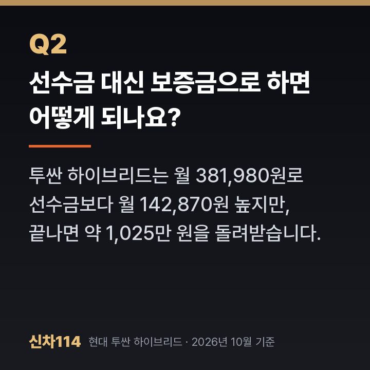 선수금 대신 보증금으로 하면 어떻게 되나요?