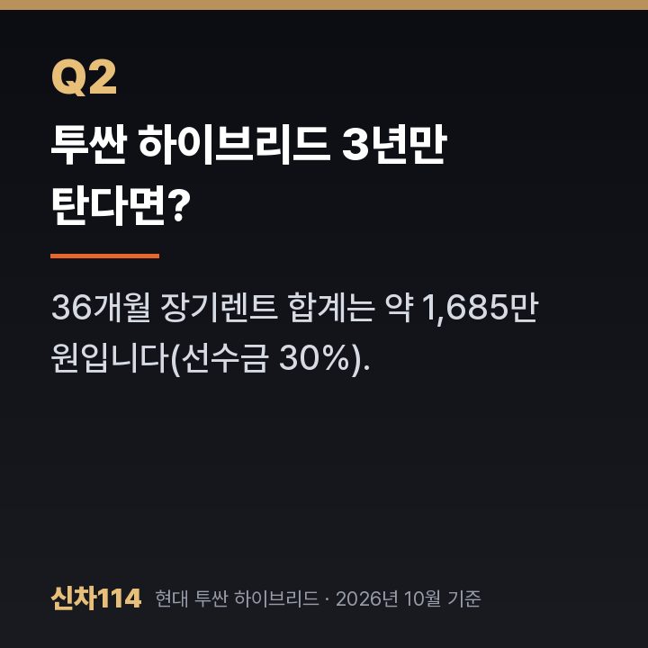 투싼 하이브리드 3년만 탄다면?