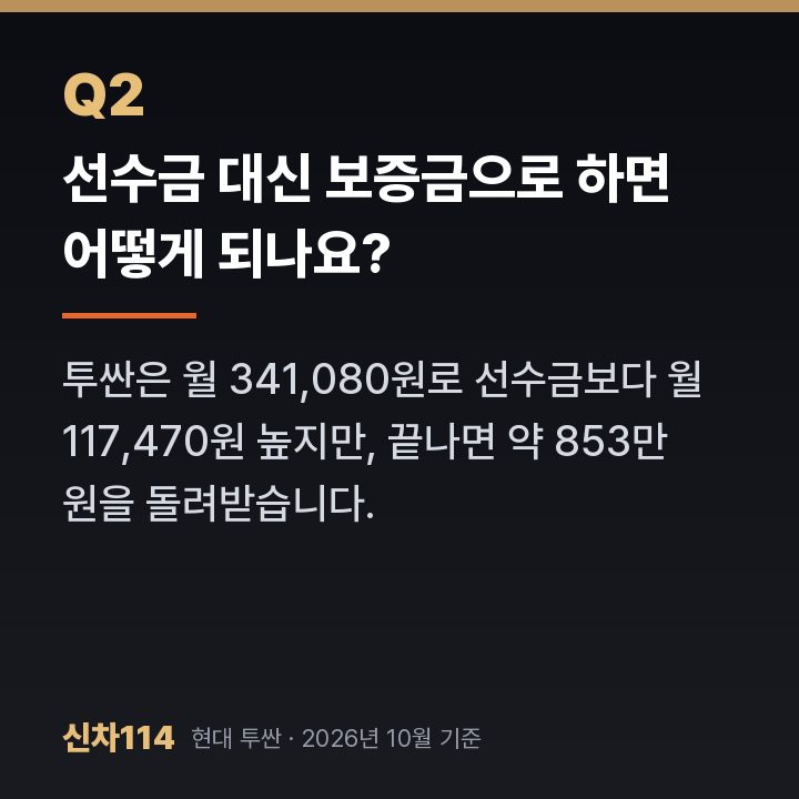 선수금 대신 보증금으로 하면 어떻게 되나요?