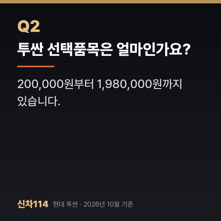 투싼 선택품목은 얼마인가요?