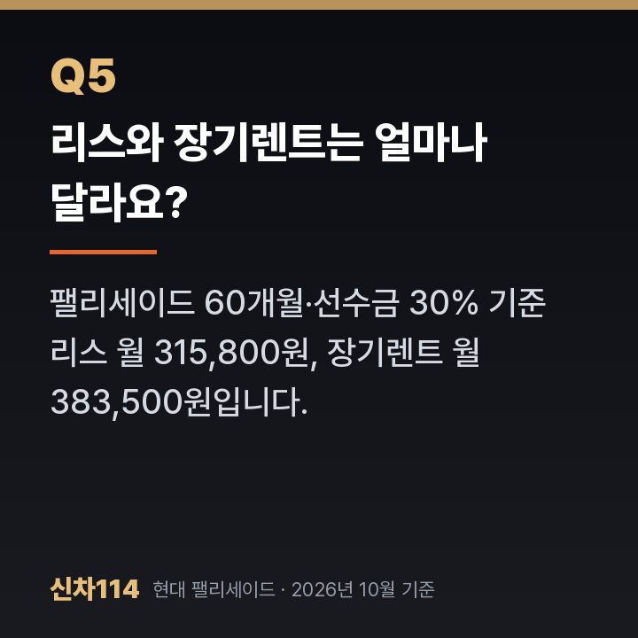 리스와 장기렌트는 얼마나 달라요?