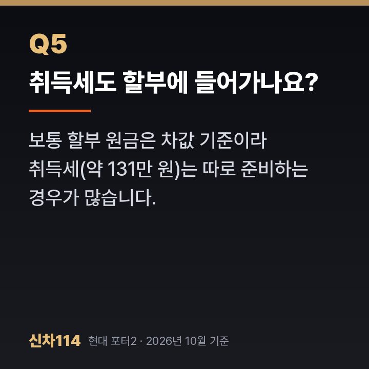 취득세도 할부에 들어가나요?